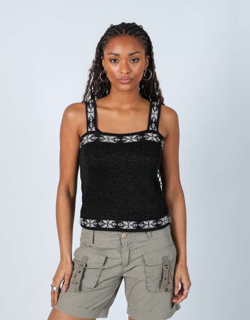 Vintage Unbranded M woven top in black