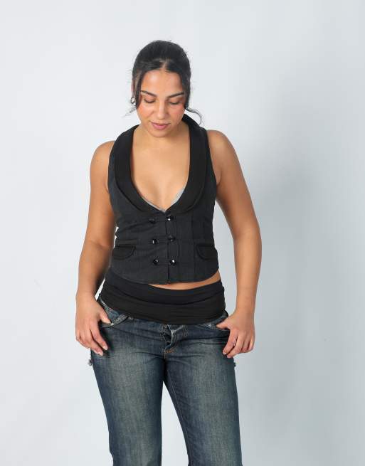 Vintage Unbranded M woven top in black