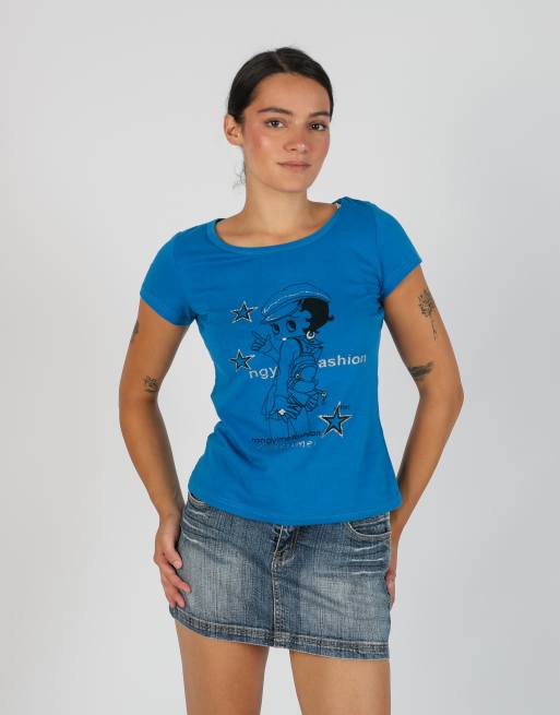 Vintage Unbranded M woven top in blue