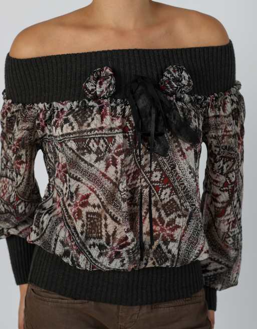 Vintage Unbranded M woven top in charcoal grey, 4 of 4
