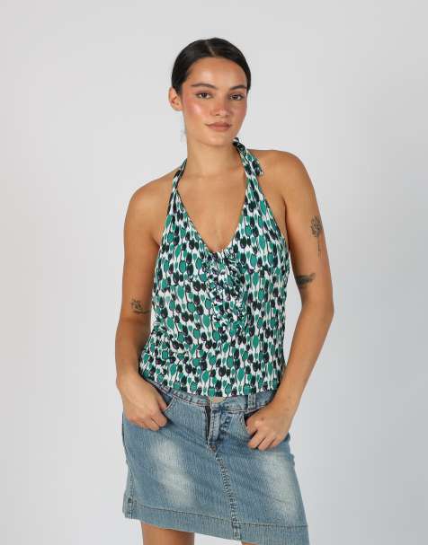 Vintage Unbranded M woven top in light green - view 1