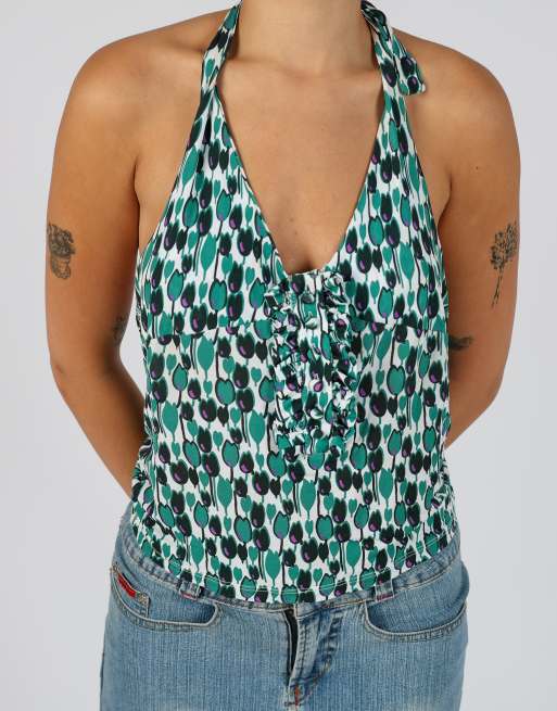 Vintage Unbranded M woven top in light green, 4 of 4
