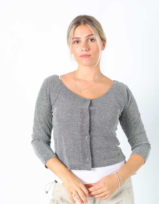 Vintage Unbranded M woven top in silver