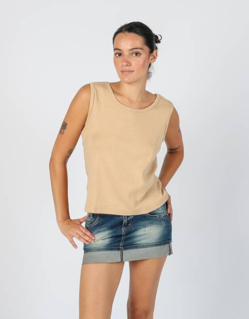 Vintage Unbranded M woven vest in beige