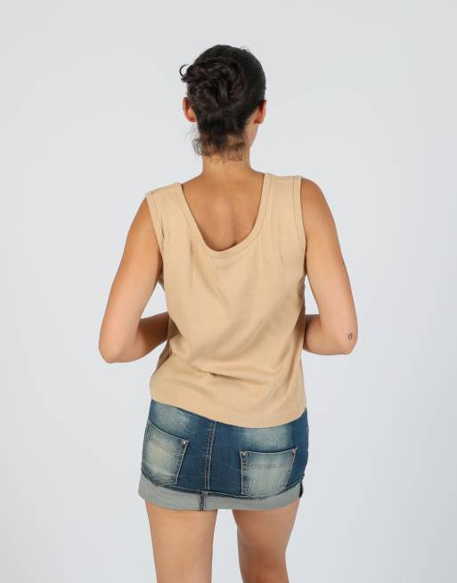 Vintage Unbranded M woven vest in beige, 2 of 4