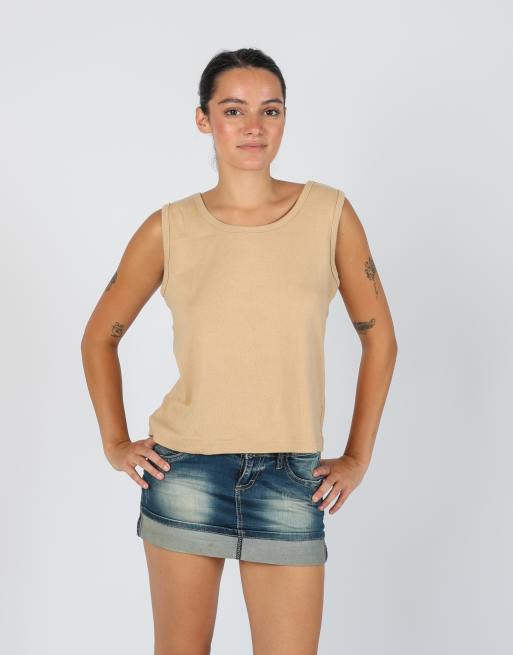 Vintage Unbranded M woven vest in beige, 3 of 4