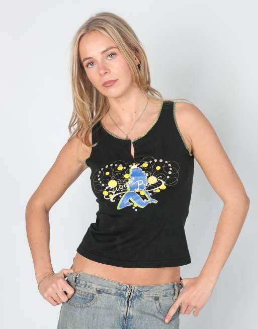 Vintage Unbranded M woven vest in black