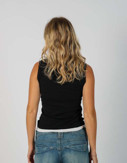 Vintage Unbranded M woven vest in black, 2 of 4