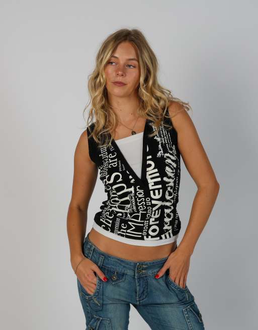 Vintage Unbranded M woven vest in black, 3 of 4
