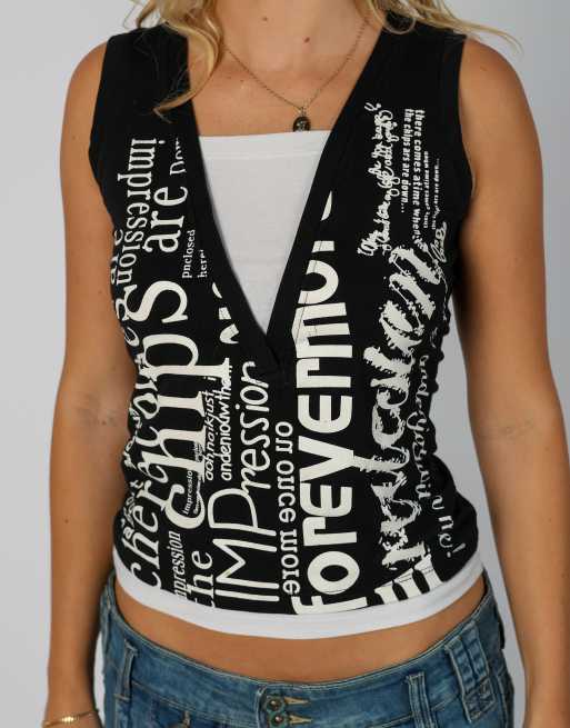 Vintage Unbranded M woven vest in black, 4 of 4