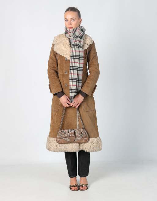 Vintage Unbranded S afghan coat in brown, 4 of 4