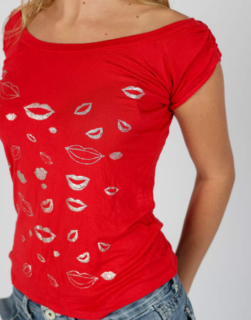 Vintage Unbranded S baby tee in red, 4 of 4