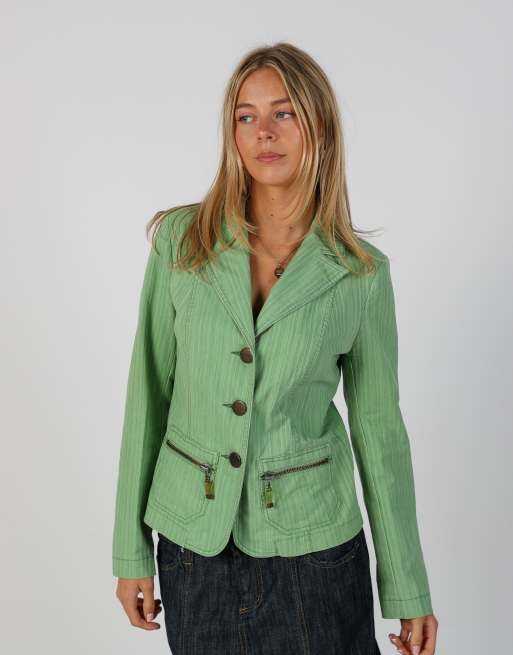 Vintage Unbranded S blazer in light green, 3 of 4