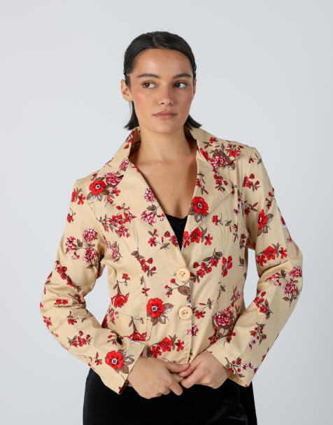 Vintage Unbranded S blazer in tan - view 1