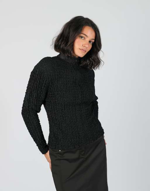 Vintage Unbranded S blouse in black, 3 of 4