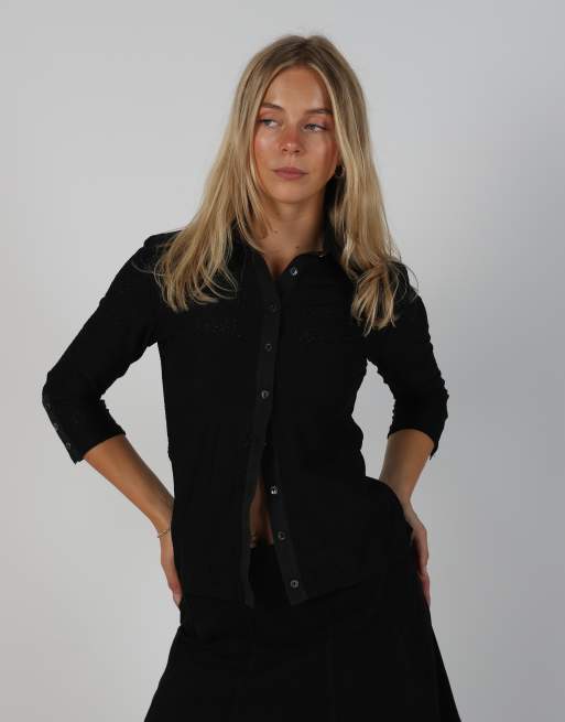 Vintage Unbranded S blouse in black, 3 of 4