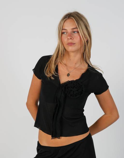 Vintage Unbranded S blouse in black, 3 of 4