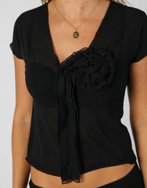 Vintage Unbranded S blouse in black, 4 of 4