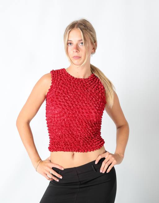 Vintage Unbranded S blouse in burgundy red