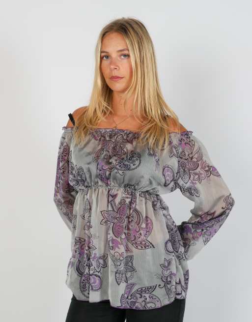 Vintage Unbranded S blouse in grey, 3 of 4