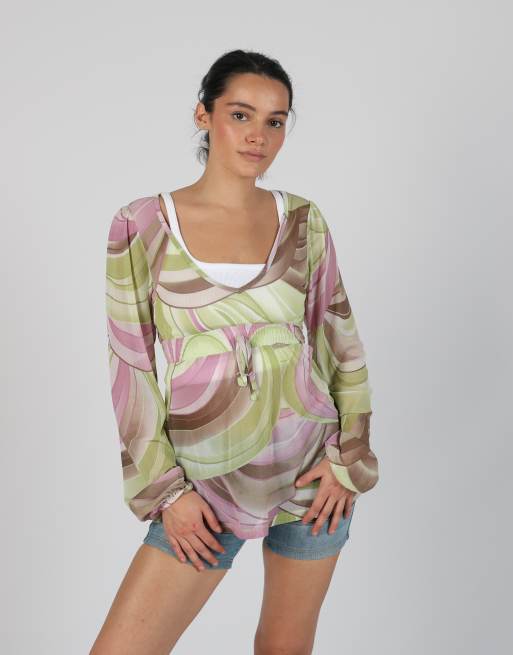 Vintage Unbranded S blouse in light green