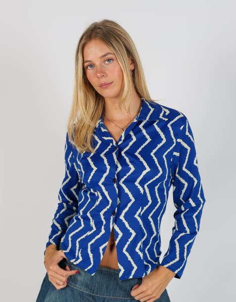 Vintage Unbranded S blouse in navy blue - view 1