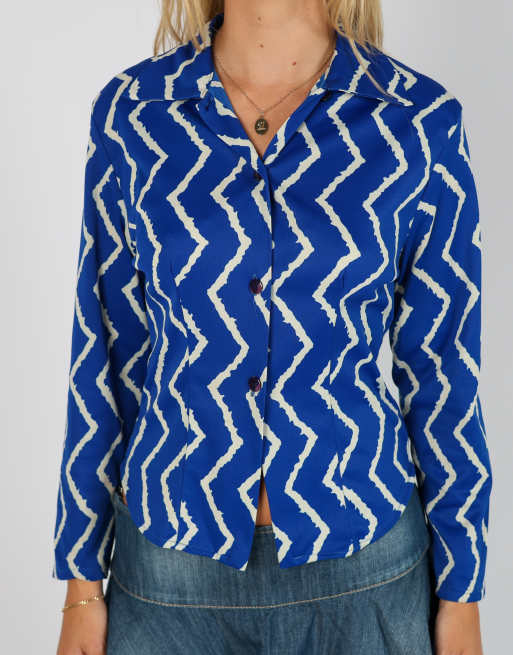 Vintage Unbranded S blouse in navy blue, 4 of 4