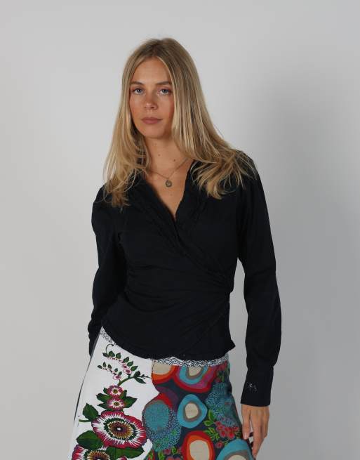 Vintage Unbranded S blouse in navy blue, 1 of 4