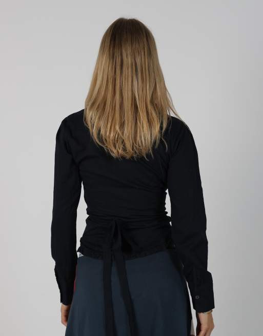Vintage Unbranded S blouse in navy blue, 2 of 4