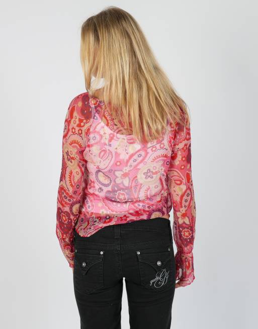 Vintage Unbranded S blouse in pink, 2 of 4
