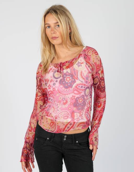 Vintage Unbranded S blouse in pink, 3 of 4