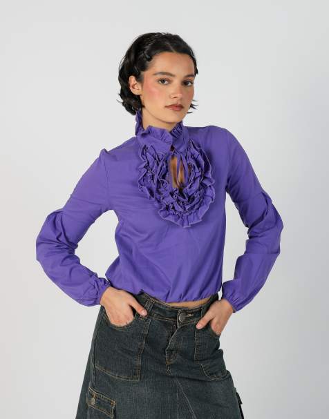 Vintage Unbranded S blouse in purple - view 1