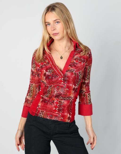 Vintage Unbranded S blouse in red