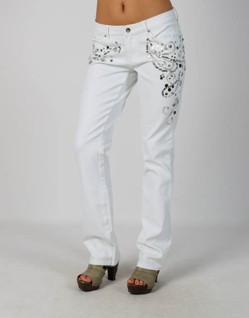 Vintage Unbranded S bootcut jeans in white, 2 of 4