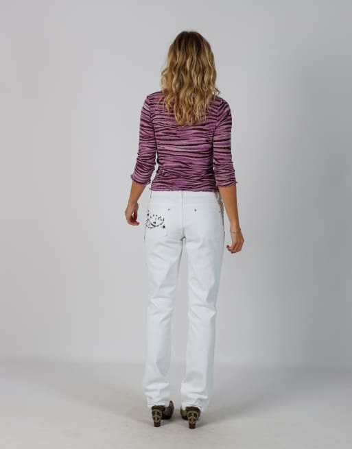 Vintage Unbranded S bootcut jeans in white, 3 of 4