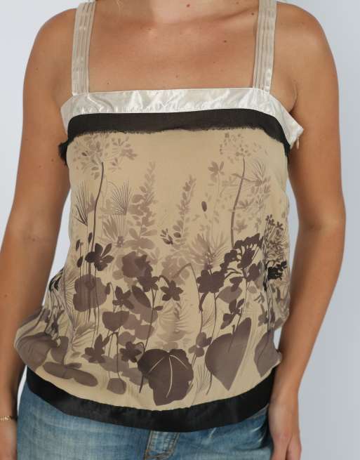 Vintage Unbranded S cami in beige, 4 of 4