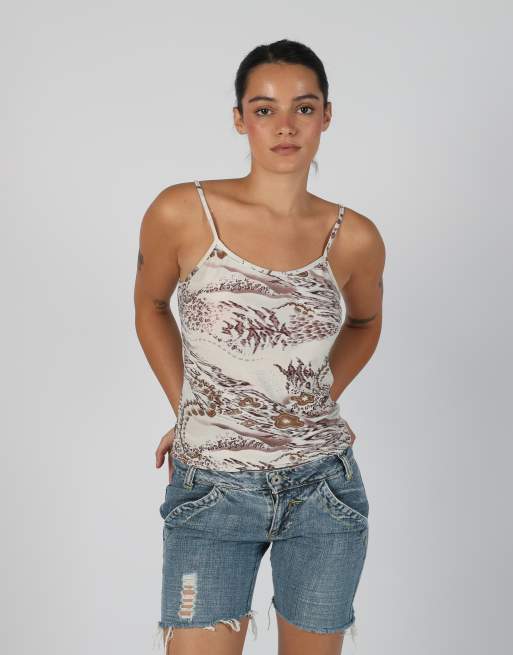 Vintage Unbranded S cami in beige, 3 of 4