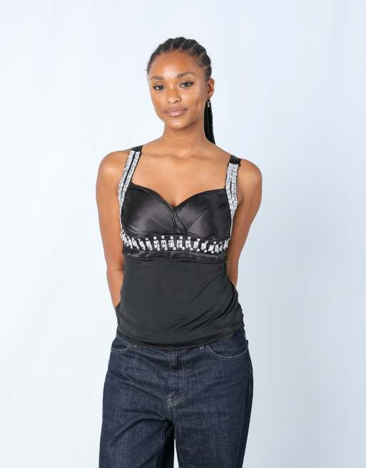 Vintage Unbranded S cami in black