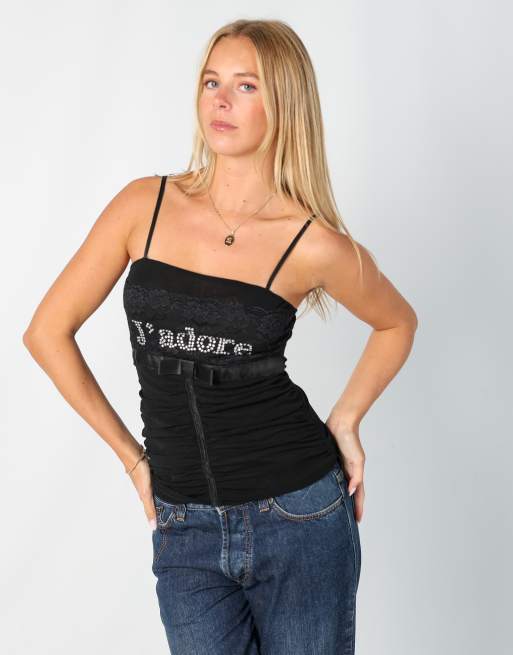 Vintage Unbranded S cami in black