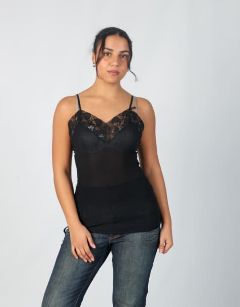 Vintage Unbranded S cami in black - view 1