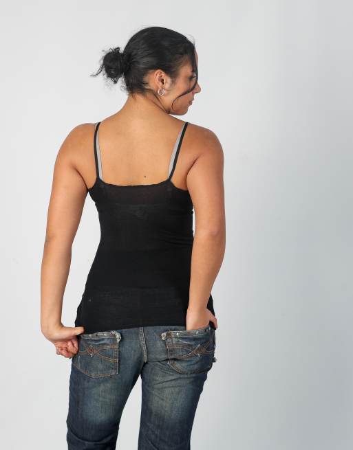 Vintage Unbranded S cami in black, 2 of 4
