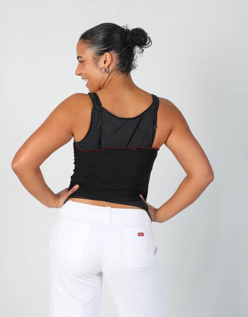 Vintage Unbranded S cami in black, 2 of 4
