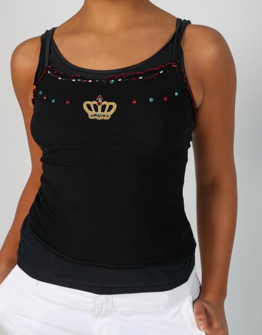 Vintage Unbranded S cami in black, 4 of 4