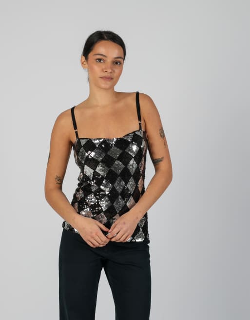 Vintage Unbranded S cami in black, 3 of 4