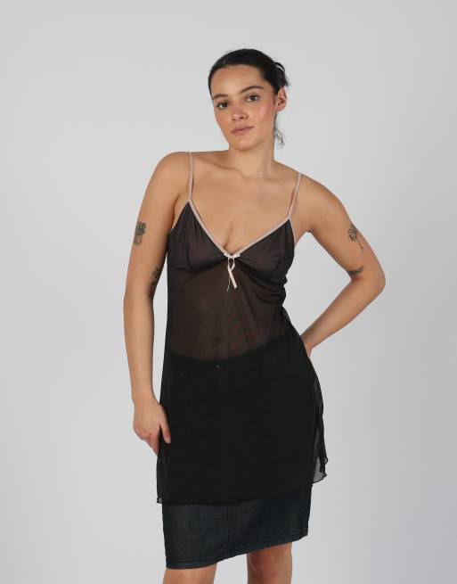 Vintage Unbranded S cami in black, 3 of 4