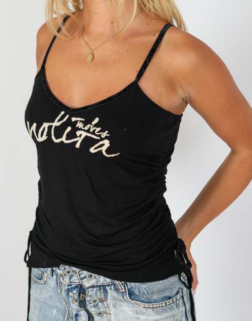 Vintage Unbranded S cami in black, 4 of 4