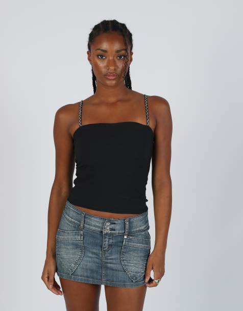 Vintage Unbranded S cami in black - view 1