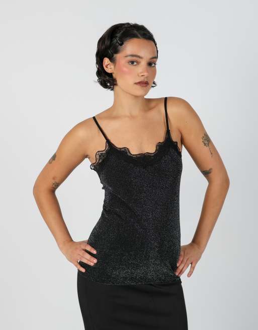 Vintage Unbranded S cami in black, 2 of 4