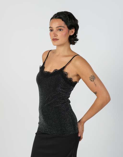 Vintage Unbranded S cami in black, 3 of 4
