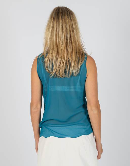 Vintage Unbranded S cami in blue, 2 of 4